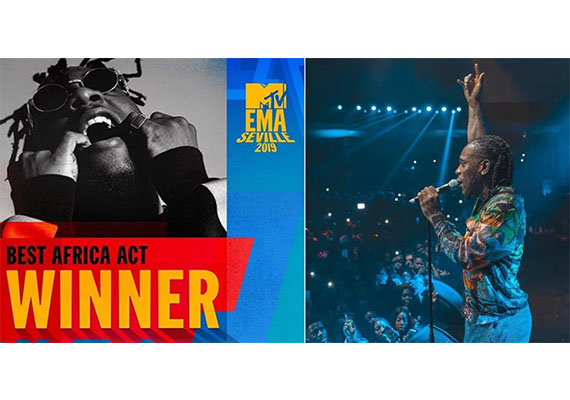 Burna Boy, Best Africa Act award at the 2019 MTV EMA's