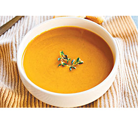 Homemade mouth-watering pumpkin soup